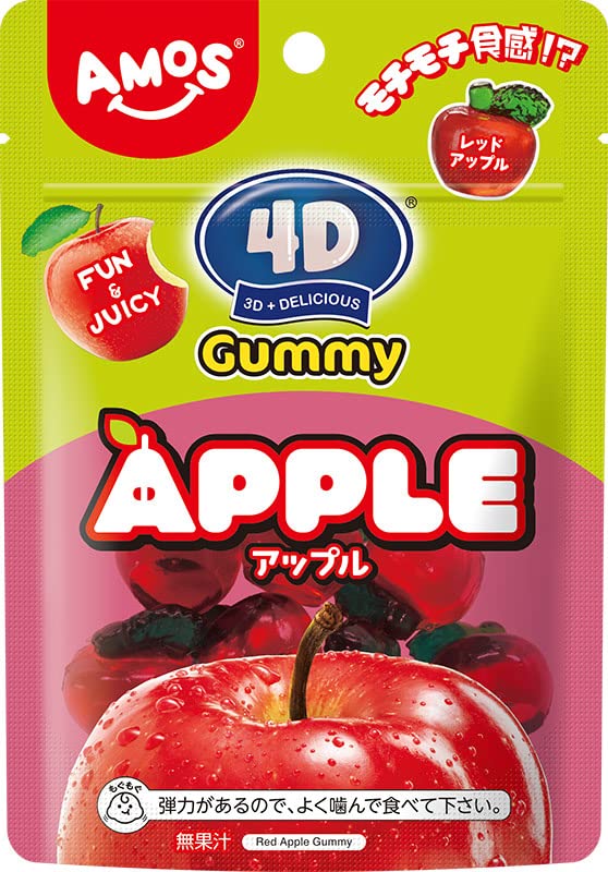 Amazon | カンロ 4Dグミアップル赤りんご 54g×6袋 | カンロ | グミ 通販